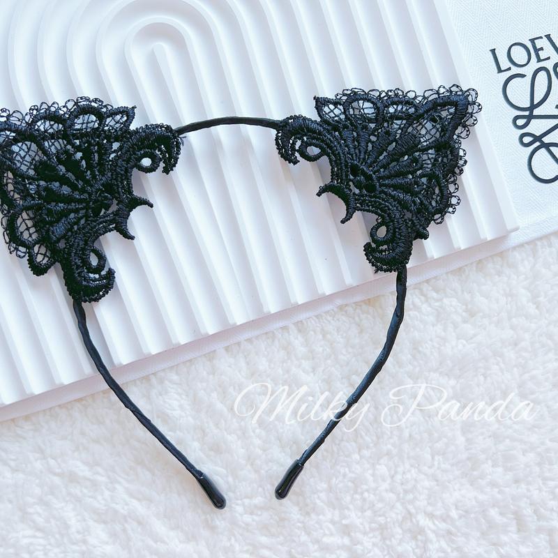 Lace Cat Ear Headband | Cute Hair Band | Party Accessories | Gift Idea | Milky Panda 1