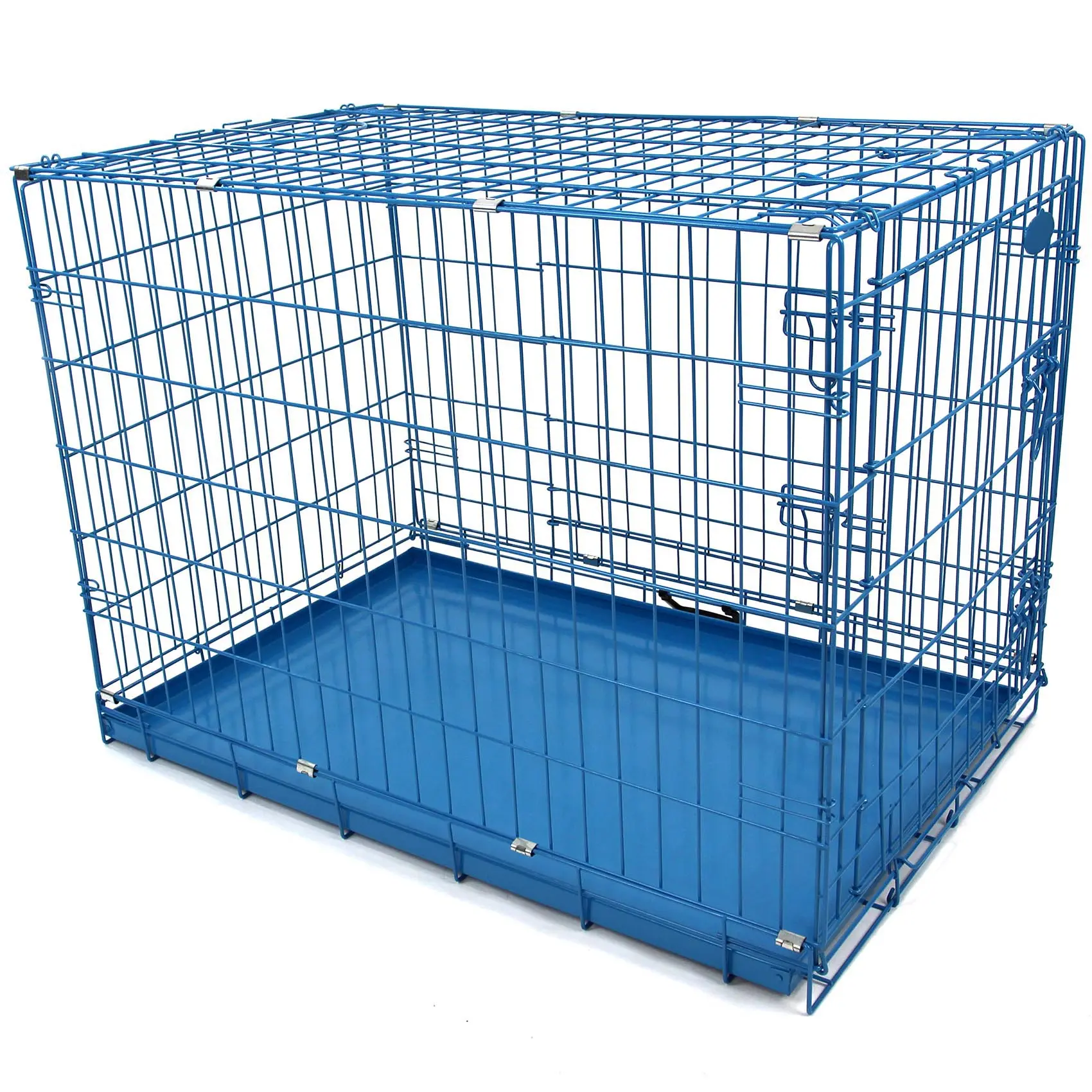 Blue Dog Cage Puppy Metal Training Pet Crate Carrier XS S M L XL