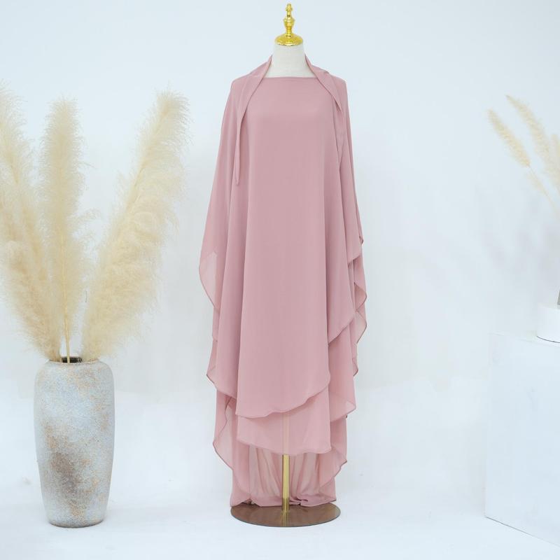 HASASERIES HS1000 Double Layered Chiffon Large Swing Headscarf circle  hijab 8