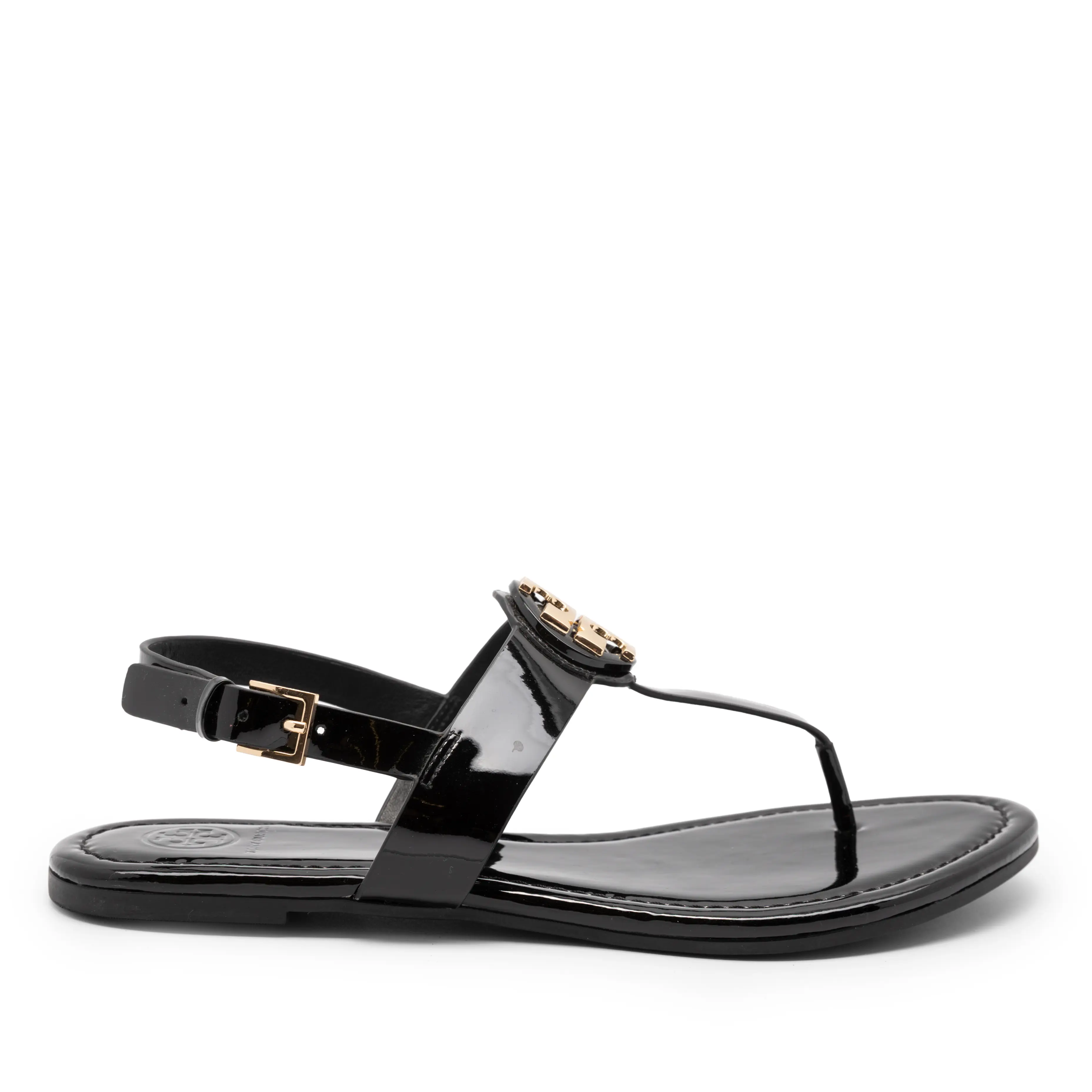 Preowned Tory Burch 40 IT Black Patent leather Thong Patent Leather Excellent condition