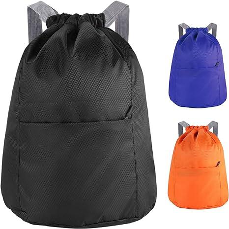 Drawstring Fitness Bag, Drawstring Backpack Waterproof Sports Bag and Neutral Pe Bag Are Suitable for School Sports, Swimming and Mountain Climbing and Multipurpose bag 1