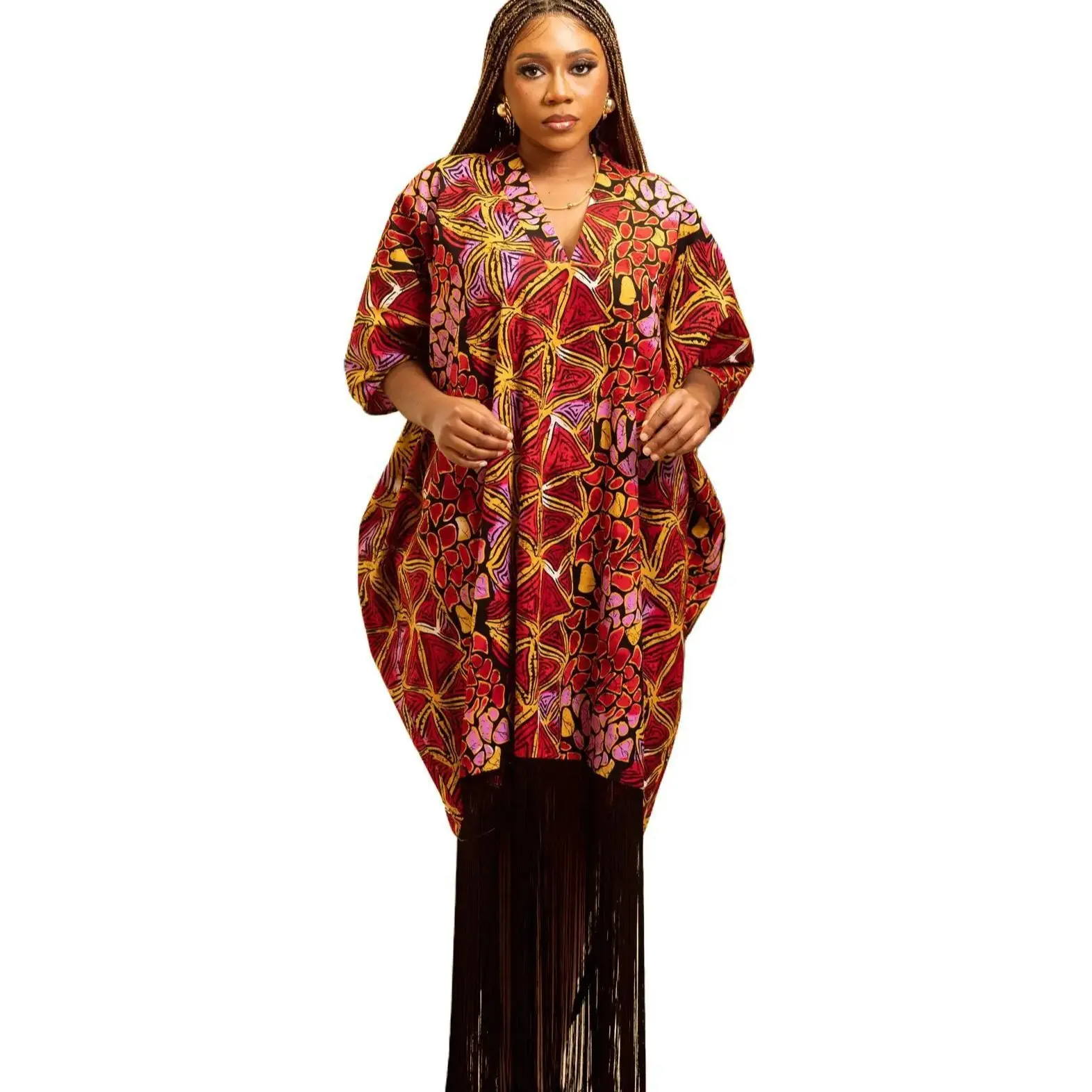 High quality Ankara with fringe church wear Womenswear Lady