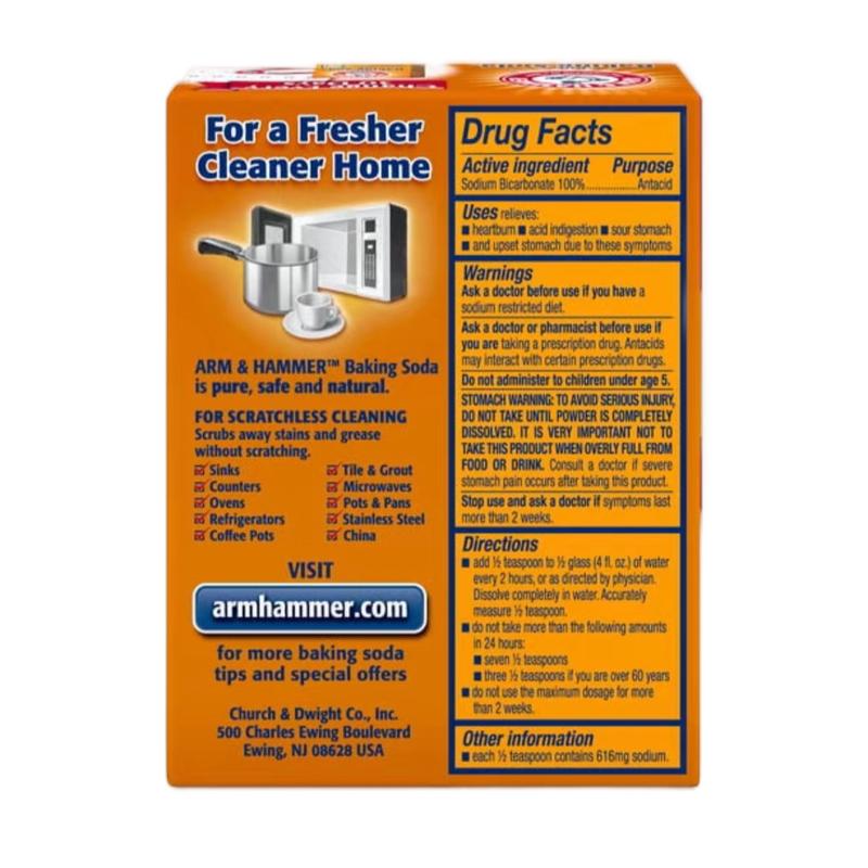 Arm & Hammer Pure Baking Soda 226g - Natural Cleaning Solution for Home - Bake 8
