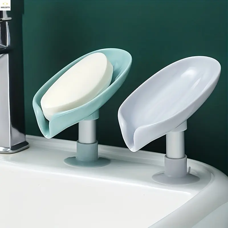 HARLESOTTO       2 Suction Cup - Style Drainage Soap Dish Holder: No - Punch Installation, Prevents Water Accumulation, Ideal for Home Use. Great for Home Organization, Kitchen and Bathroom Accessories. 0