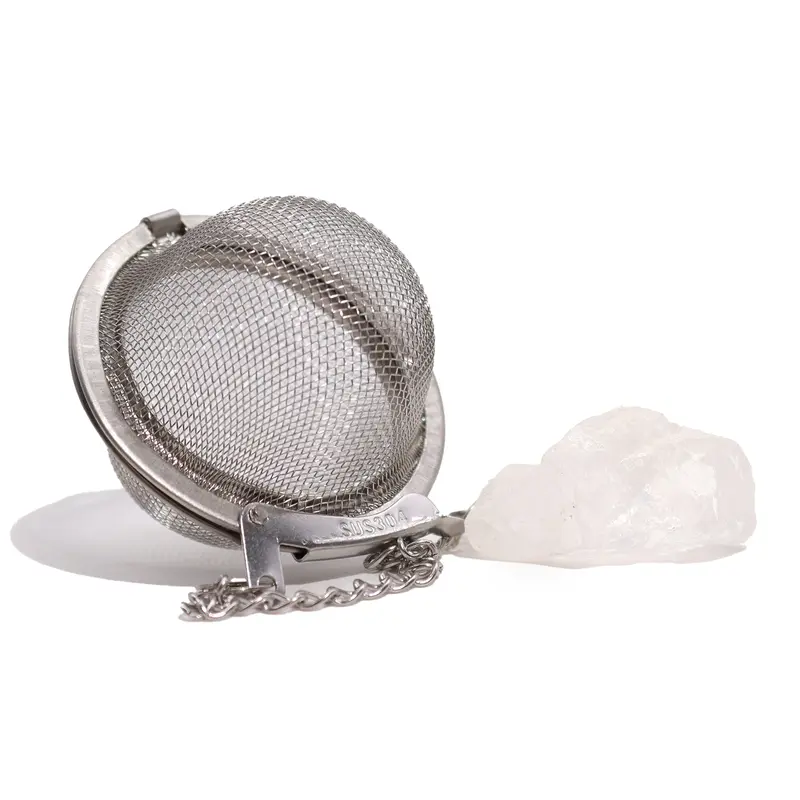 Raw Crystal Gemstone Tea Strainer with Rock Quartz for BALANCE 1
