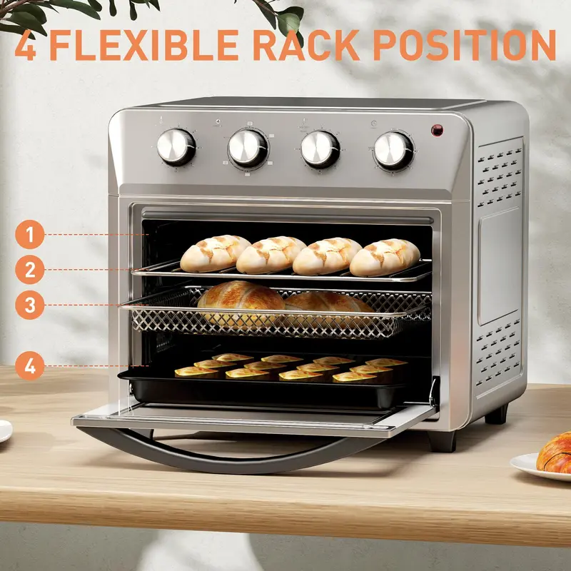 24L Silver Air Fryer Oven 1600W Oil Free Cooking with Timer Touch Screen by HOMCOM 4