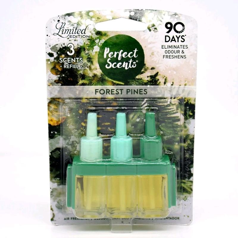 6 x Perfect Scents 3 Scents Refill Forest Pine Scented Home Air Freshener-Compatible with Febreze/Air Wick 3volution Plug Up To 90 Days Scent* 2in1 Eliminates Odours 20ml Household Scented Fragrance Aroma 6 Pack Super Saver Deal*Exclusive Scents 1