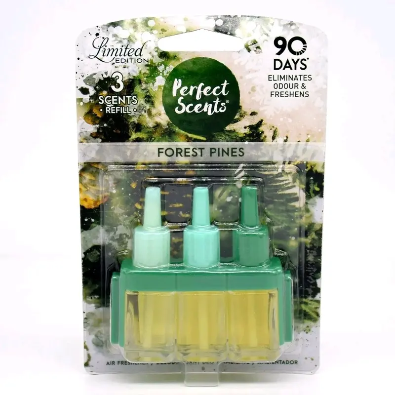 6 x Perfect Scents 3 Scents Refill Forest Pine Scented Home Air Freshener-Compatible with Febreze/Air Wick 3volution Plug Up To 90 Days Scent* 2in1 Eliminates Odours 20ml Household Scented Fragrance Aroma 6 Pack Super Saver Deal*Exclusive Scents 1