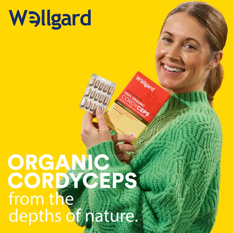 Wellgard Cordyceps Supplement, Organic Cordyceps Mushroom Capsules, 60 Vegan Capsules 1