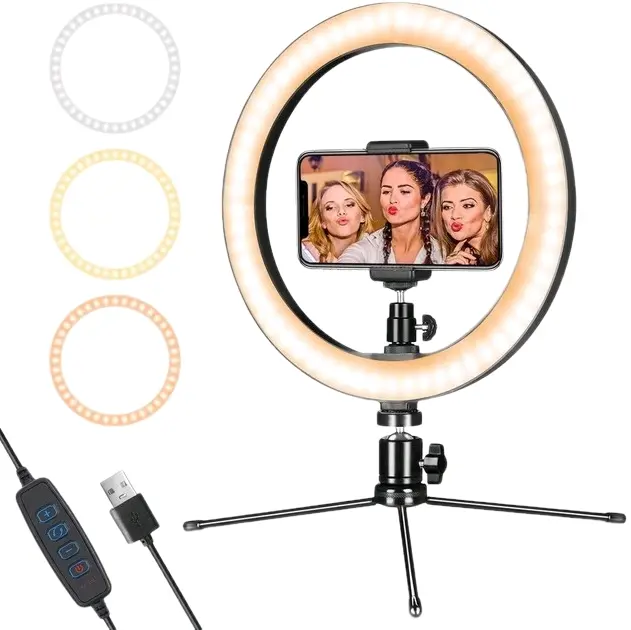 for Phone and Selfie Photography stand Cellphone Smartphone mini tripod iphone light ring