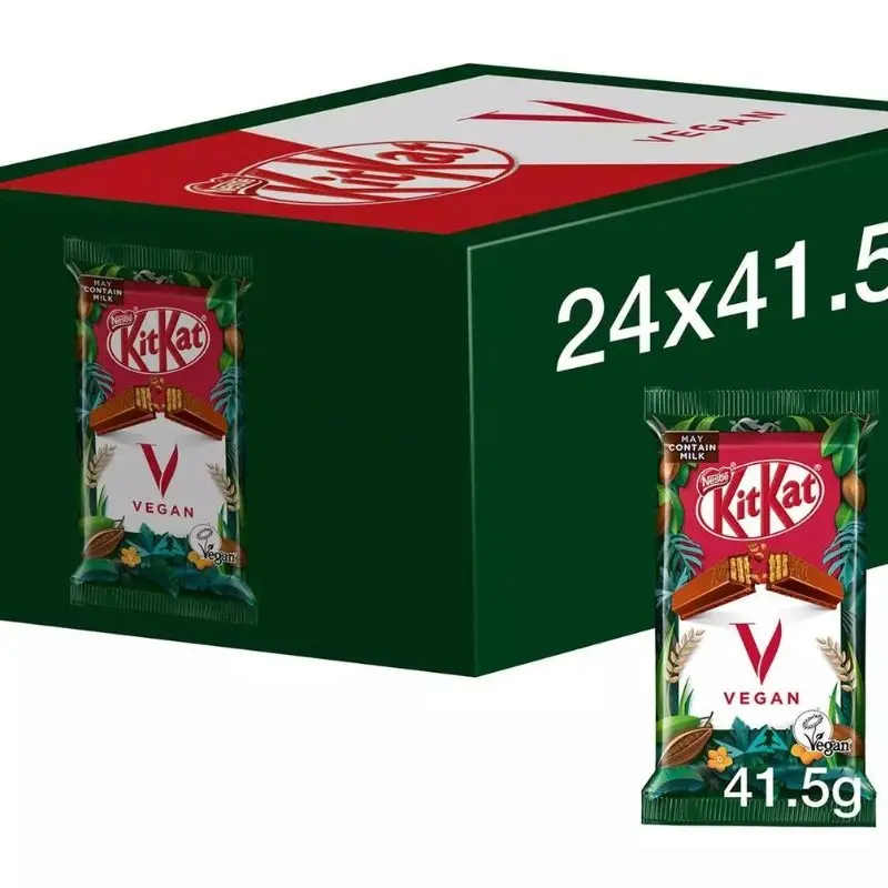 Kit Kat Vegan chocolate 4 Fingers 41.5g - PACK of 24, Vegan milk chocolate gift