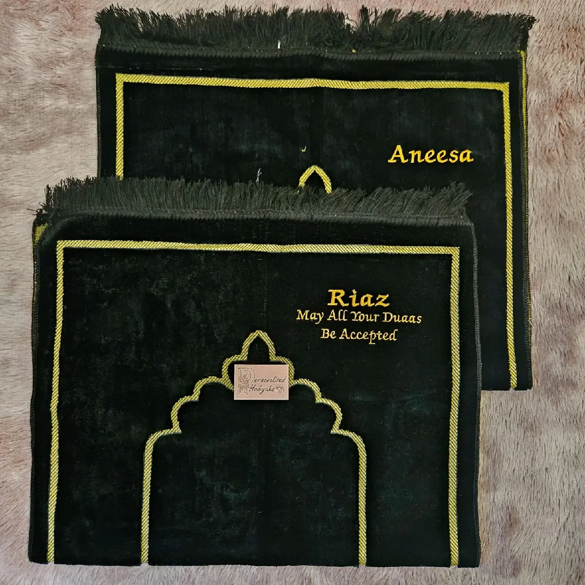 Personalised Prayer Mat Mussalah Musala Janamaz Islamic Gifts Eid Ramadhan Ramdan Present Hafiz Hafizah Graduation Alim Alimah Wedding Nikah