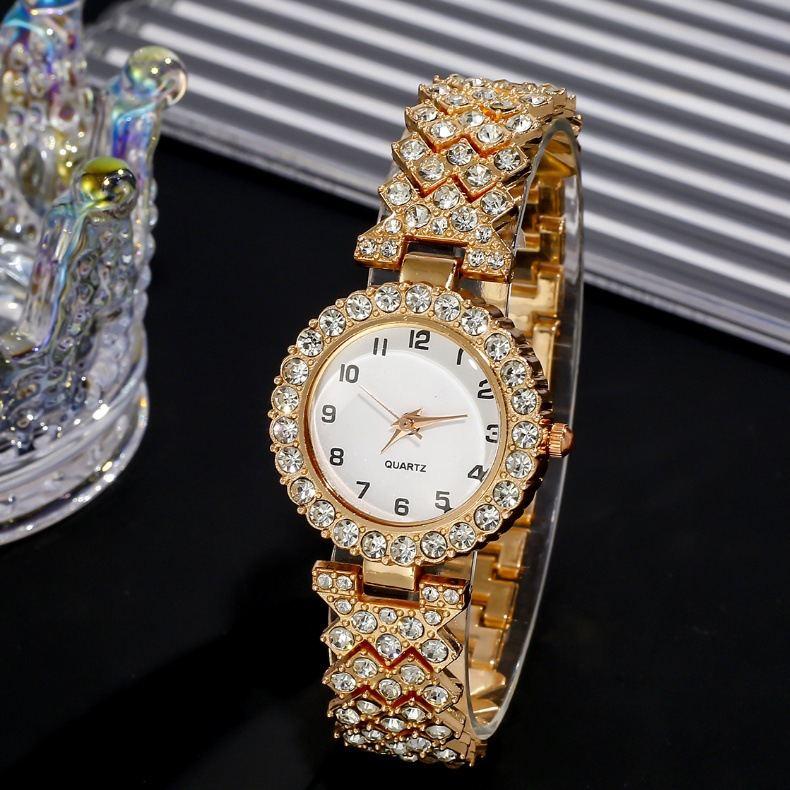 Product Introduction of Fashion Jewelry 2pcs Luxury Fashion Women Watch Set Silver Strap Ladies Quartz Wristwatch Alloy Bracelet For Ladies Jewelry Set Clock Gift 16