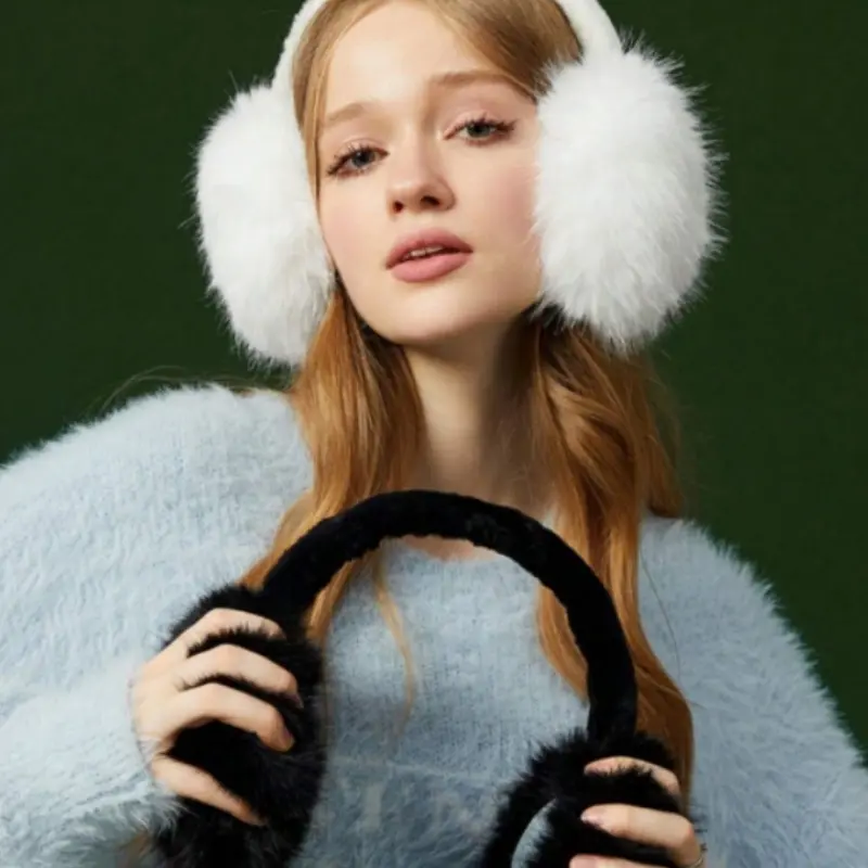 Cozy & Stylish Women's Plush Earmuffs - Windproof, Warm, Foldable Design for Winter Comfort 5