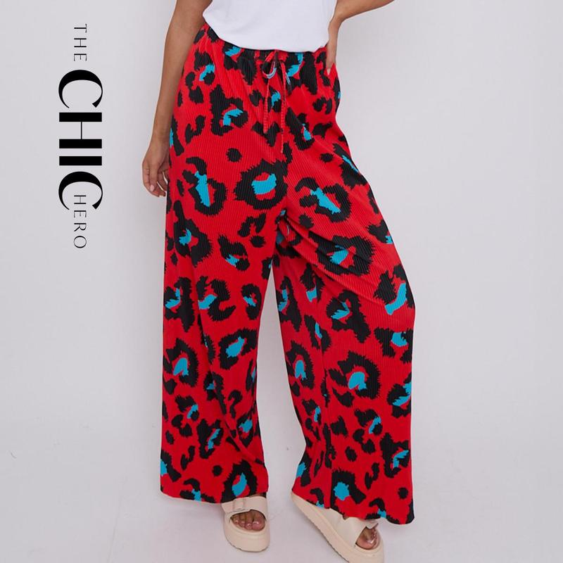 ChicHero Multi Colour Autumn Winter Collection Elastic Waist Comfort Pleated Trousers with Comfortable Fit 6