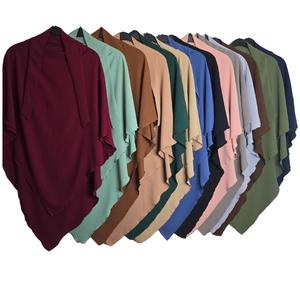 khimar 14 colours Triangle Long Hijab for Muslimah one Piece Soft Headscarf Material Chadors Arabia Islamic Prayer Dress Muslim Shawls Body Cover instant hijab jilbab umrah hajj Islamic islam muslim women lady solid colour black brown blue green pink vira