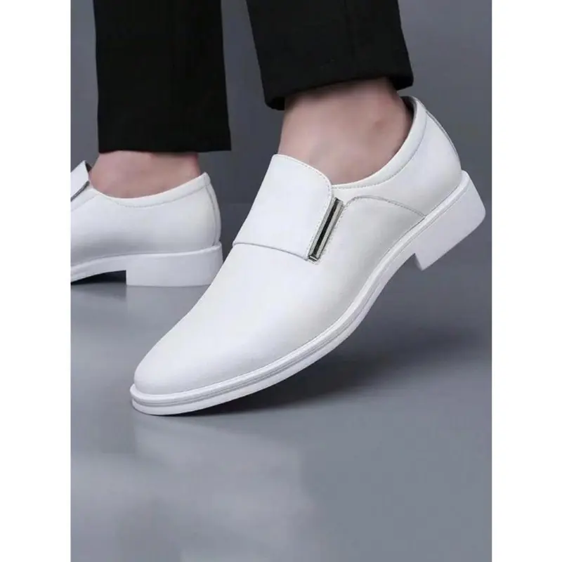 1 Pair Men's Business Solid Color Dress Shoes, Formal Shoes for Work Office, Slip on Dress Shoes for Men, Fashion Shoes for Party, Daily Clothing Decor for Outdoor 5