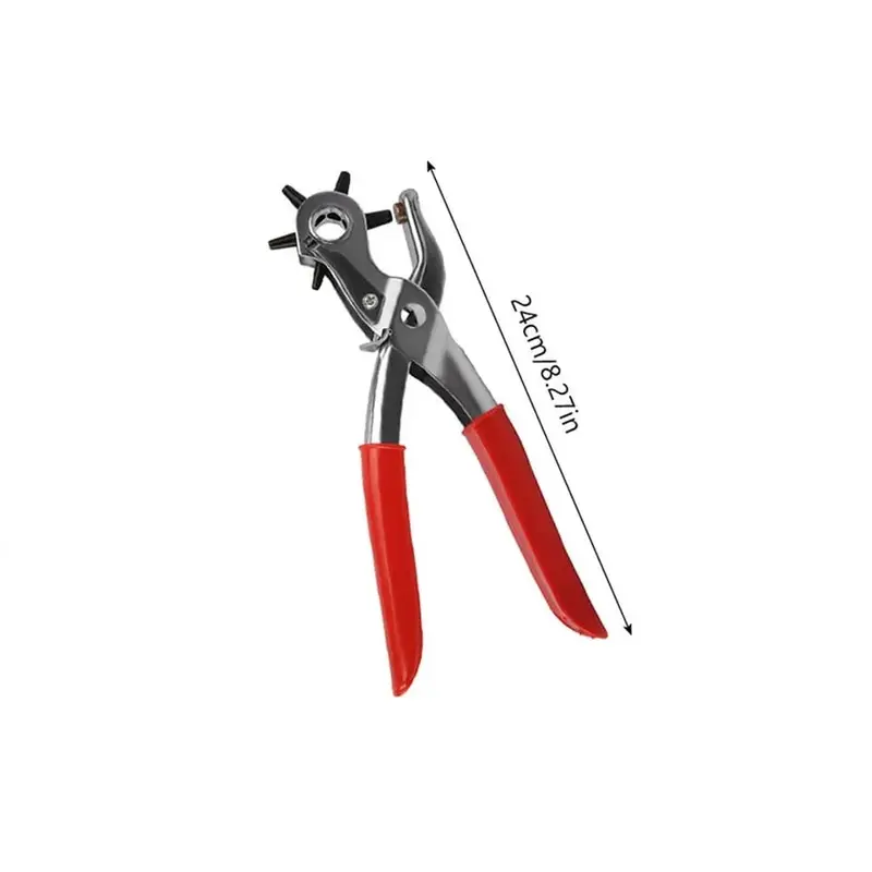 Heavy Duty Revolving Leather Hole Punching Tool Multifunctional Leather Belt Hole Maker Stainless Steel With Rubber Handles Ideal for Home DIY or Leatherwork 7