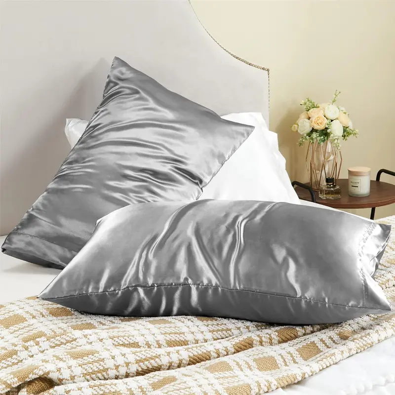 Royal Quality Silk Pillow cover - Pillowcase for Hair and Skin, Pillowcase 2 Pack, Best Gift for Girls/Womens/19's Mommey - Super Soft, Fada Resistant Luxury Bedding Accessories - 5 Different Colors 1