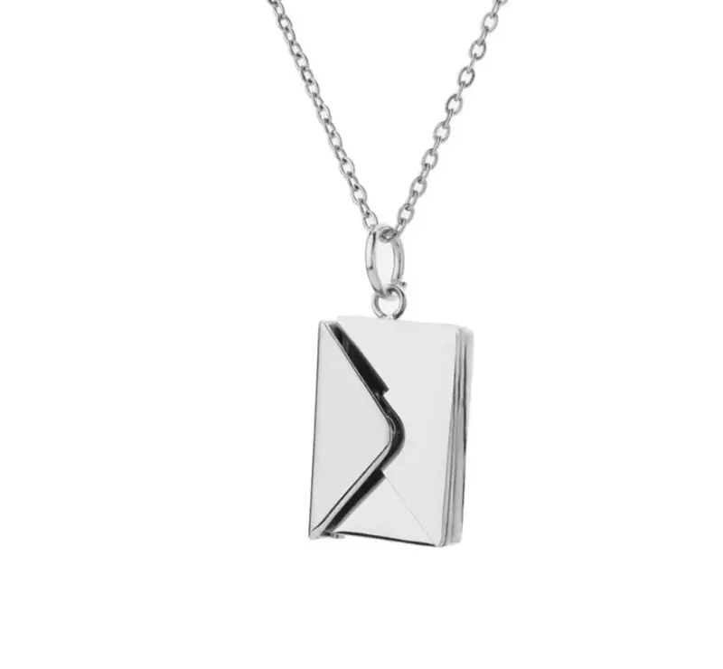 Silver, Rose Gold or Gold Pendant Envelope Love Gift Necklace Jewellery Gift Present Birthday Anniversary 3