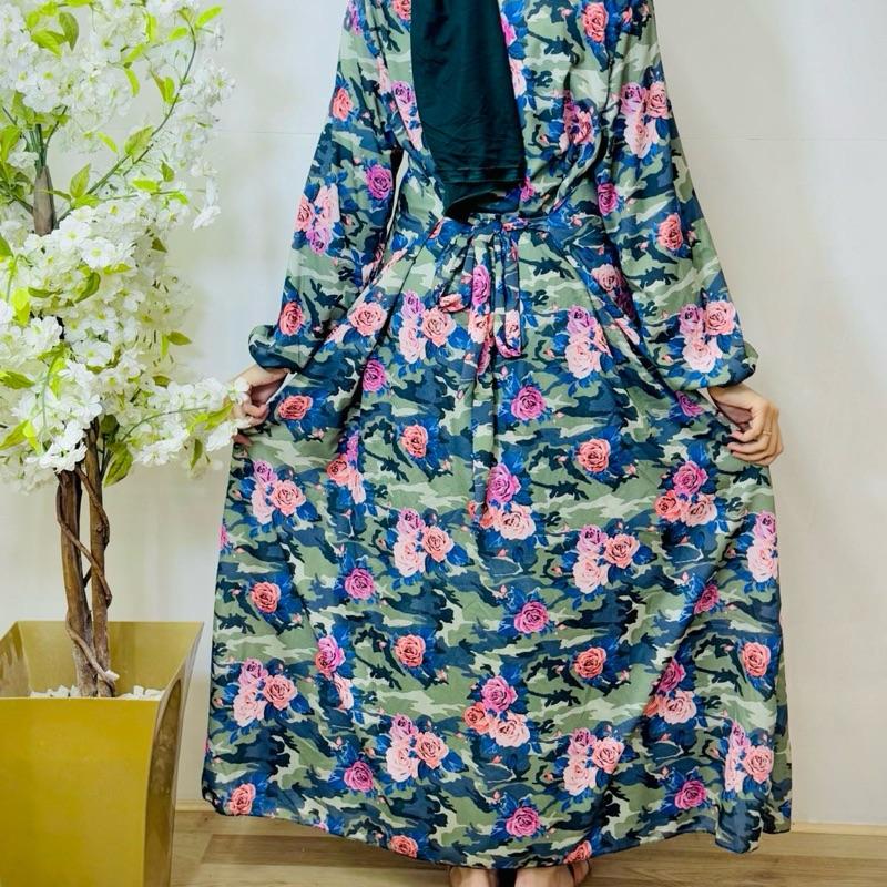 May modesty  floral Chiffon Maxi Dress with Belt, Fully Lined, Size 50-58 - Casual, Womenswear Great quality 8