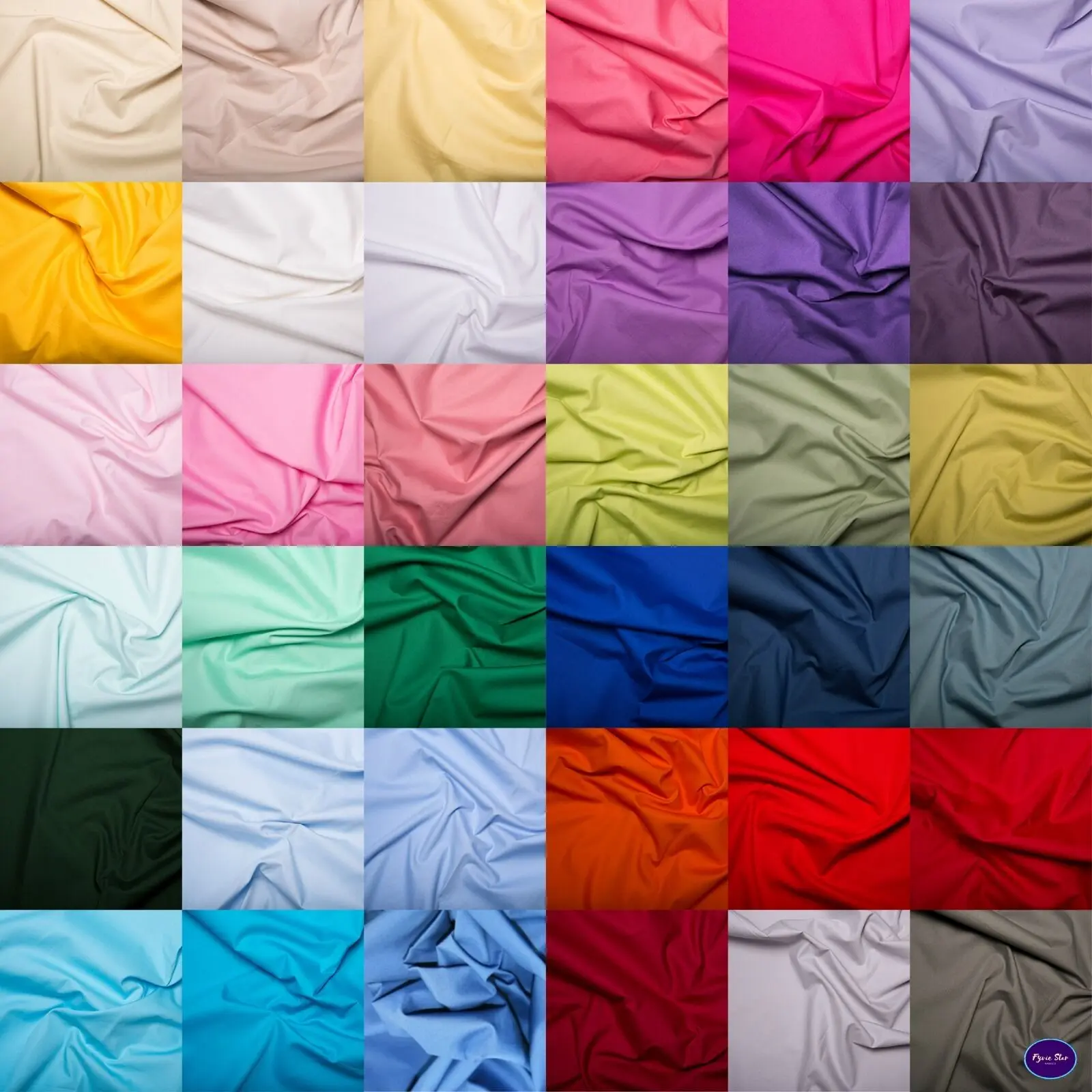 100% Cotton Poplin Fabric Superior High Density Weave Sold Per Metre