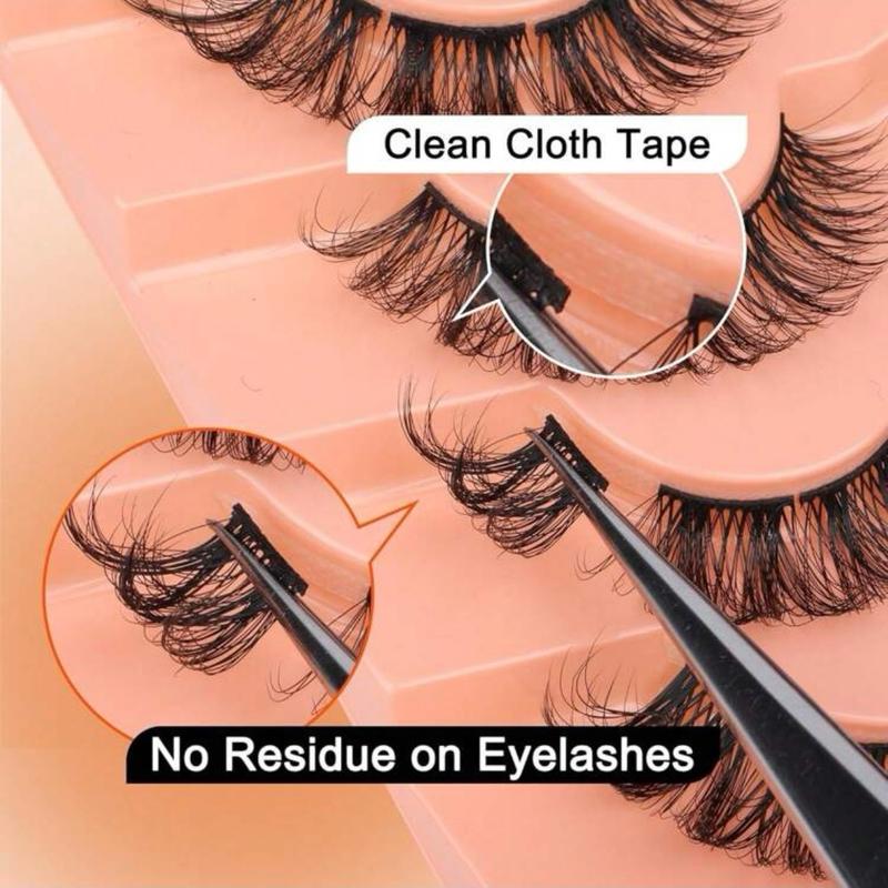 Lashes Natural Look D Curl False Eyelashes Fluffy Wispy Individual Lash Extensions Strips Volume Eyelashes 7 Pairs by Eefofnn 1