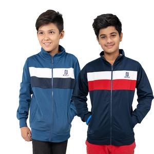 Noroze Kids Activewear Full Zip Jacket Stripe Contrast Gym Jogging Running Lightweight Boys Athletic Jackets Girls Casual Sports Workout Track Poly Sweat Top Size 5-13 Years