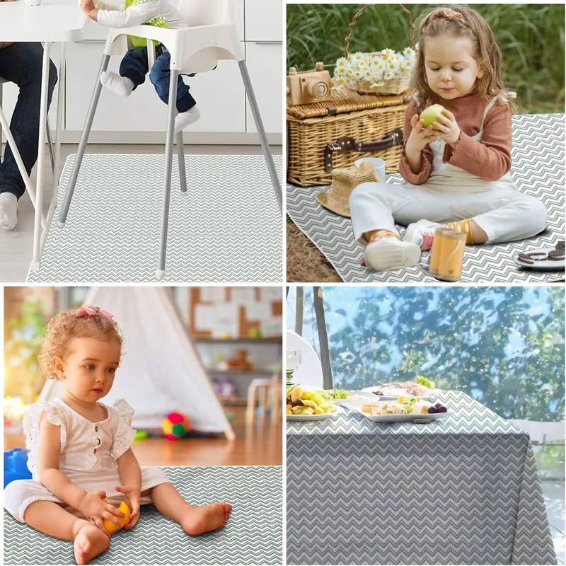 Easy Cleaning Splash Mat for Highchair, Baby and Weaning, 52" Height, Washable and Waterproof, Messy Mat for Under High Chair/Arts/Crafts 2