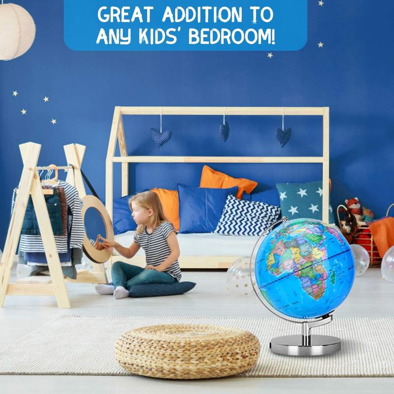 14.16cm Rotating Student HD World Globe Geography Educational Decoration Children Learn Globe World Earth Map Teaching Aids 2