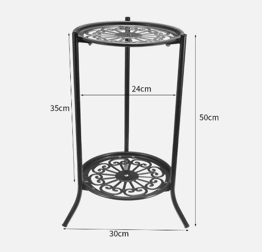 Metal Plant Stand 2 Tier Flower Pot Holder Display Shelves Rack Indoor Outdoor 2