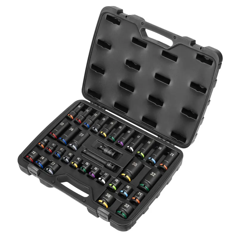 Sealey Premier Impact Socket Set 1/2"Sq Drive 34pc Colour Coded 4