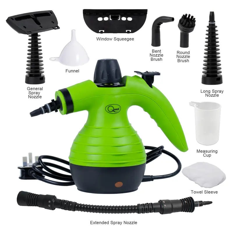 Quest Handheld Steam Cleaner - Fabric and Garment Steamer - Multi Purpose High Pressure Chemical Free Cleaning - Green - Car Cleaning Products - Perfect Father's Day Gift 2
