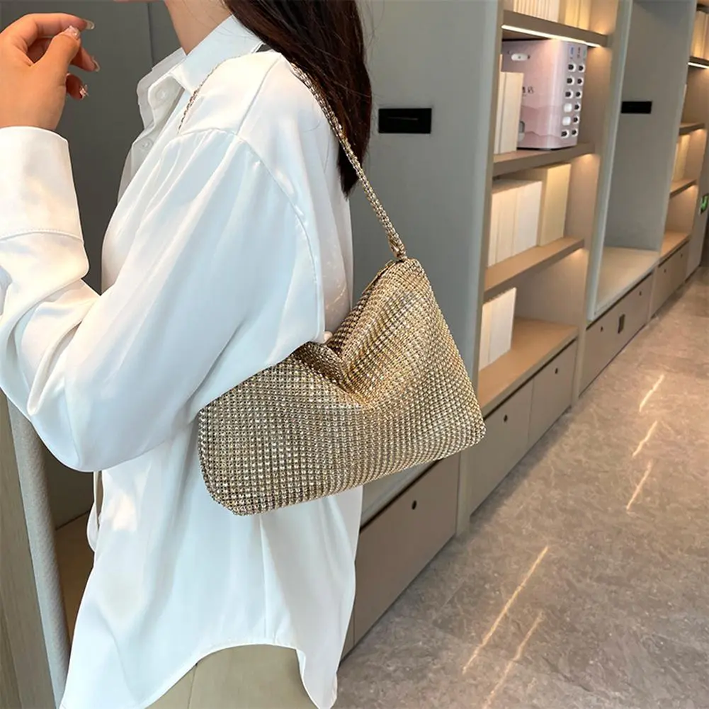 Evening Clutch Bag for Women Glitter Elegant Top Handle Bags Ladies Party Wedding Bag Female Shiny Rhinestone Handbag Purses