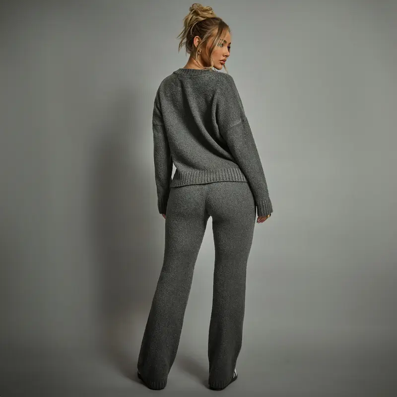 Mid Waist Ego Graphic Straight Leg Trousers 2