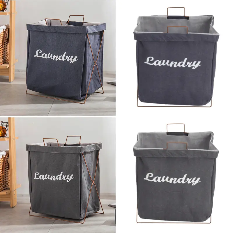 AceHome Waterproof Foldable Laundry Storage Basket foldable with handle 3