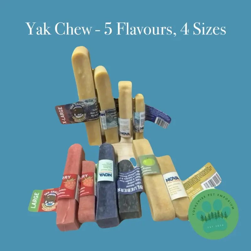 Yak Bars for Dogs Available in 4 sizes & 5 Flavours- Long Lasting, All Natural Treat
