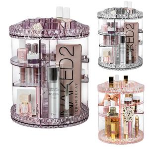 Makeup Cosmetic Organiser Storage Box Shelf 360 Degree Rotating Display Acrylic