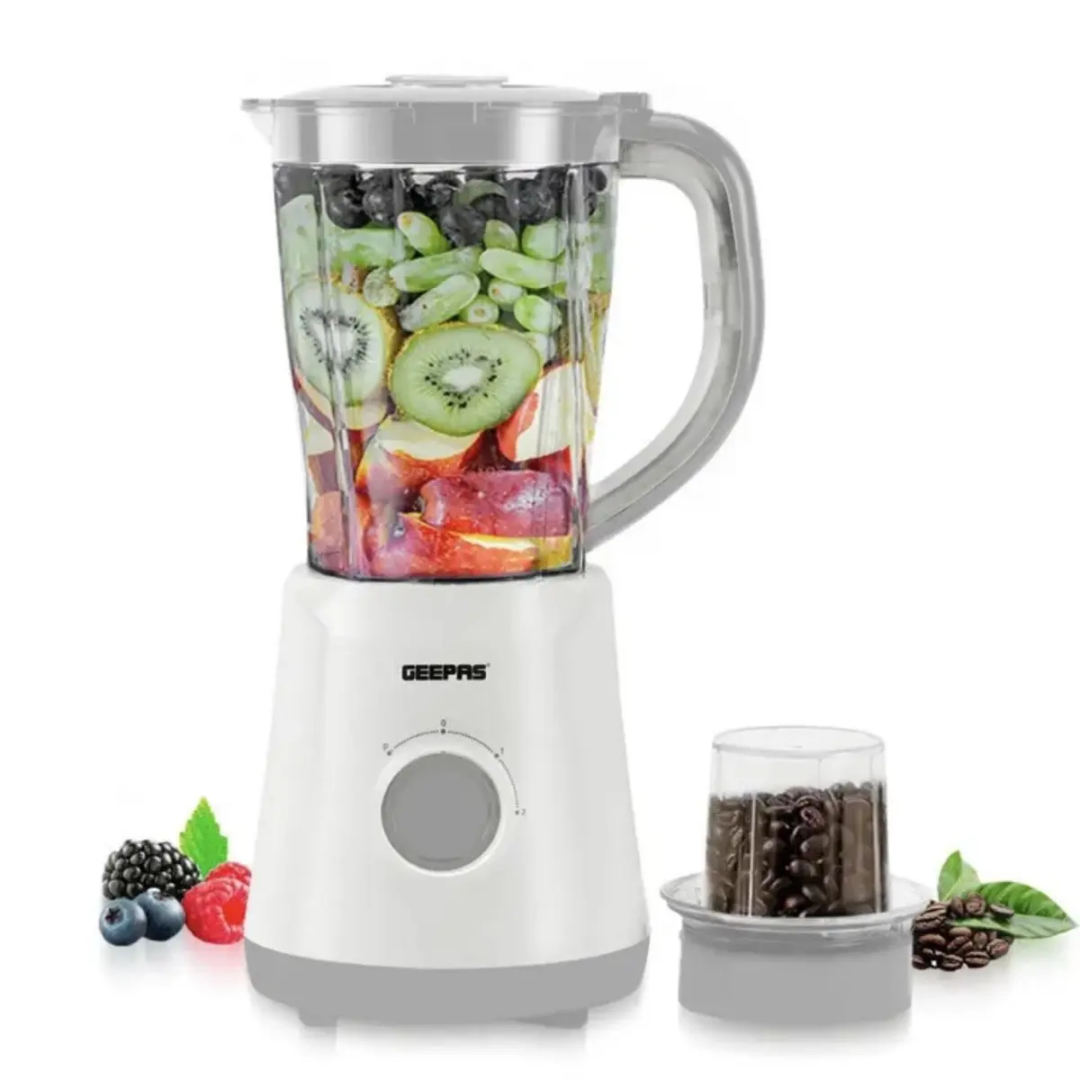 Geepas 500W Food Processor Blender Chopper Mixer Coffee Spices Grinder Grey