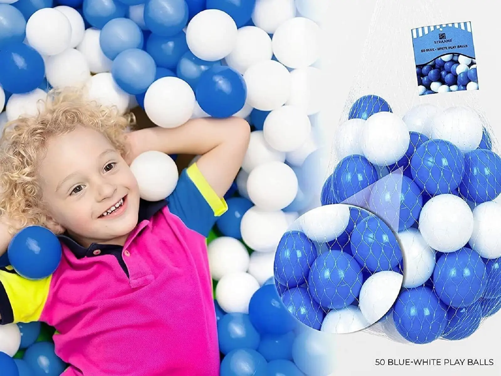 Livingandhome 100Pcs Plastic Ball Pit Balls with Mesh Bag