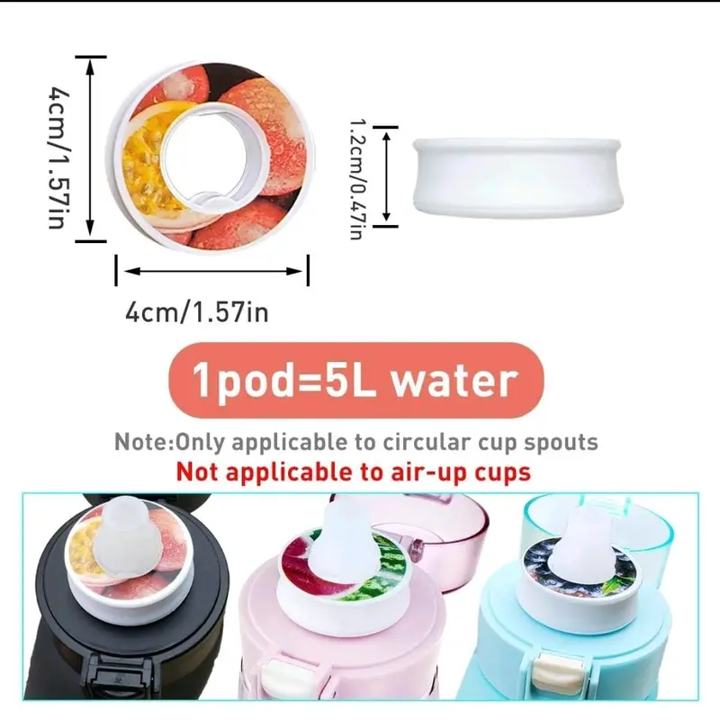 6 Piece Fruit Fragrance Bottle Flavoured Taste Pods for Water Bottle Drinkware Set Tumbler Mug cup 5