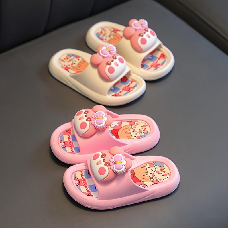 Cute Cartoon Slippers, Anti Slip And Lightweight Open Toe Slippers, Comfortable Home Slippers, Shower Shoes, All Seasons Footwear Walking Shoes Women Girl Flipflop Slide Green 5