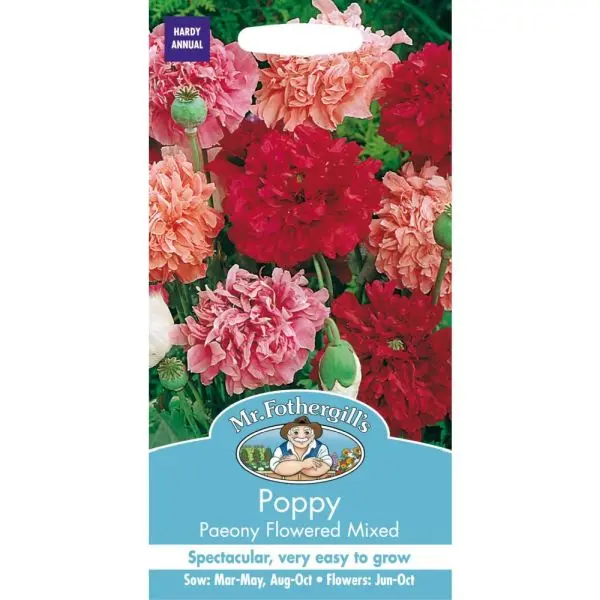 Mr Fothergill's Poppy 'Paeony Flowered Mixed' Seeds
