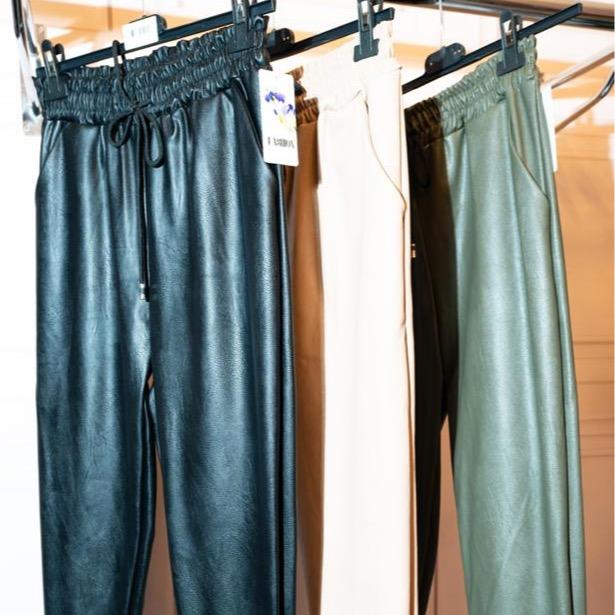 Imogen - PU Drawstring Joggers 1