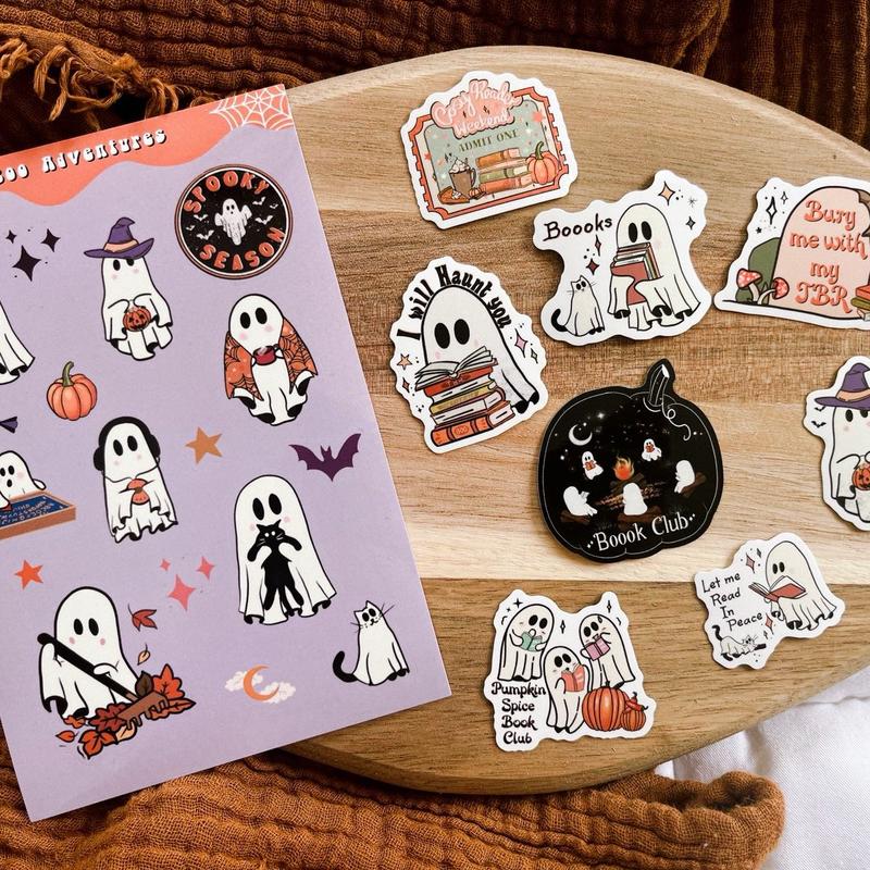 Spooky ghosts sticker bundle for kindles and journaling 0
