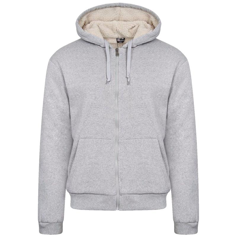 Mens Brave Soul Fur Lined Zip Up Hoodie Sherpa Borg Sweatshirt Winter Jacket New Menswear Pocket 4