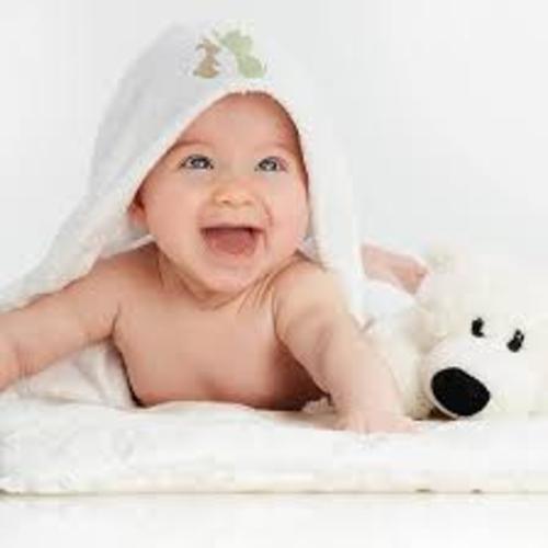 2 Elli & Raff Baby Hooded Bath Time Towels, Soft Cotton, Star Pattern, White 3