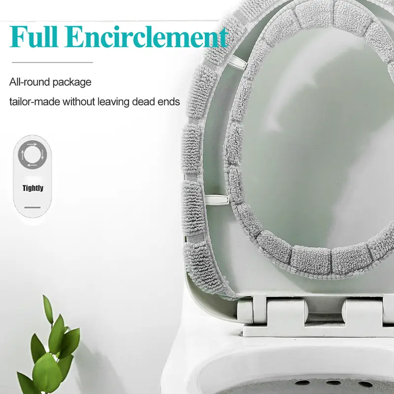 FONOK 5PCS The latest thicker and softer toilet seat warmer pad washable toilet soft pads 4