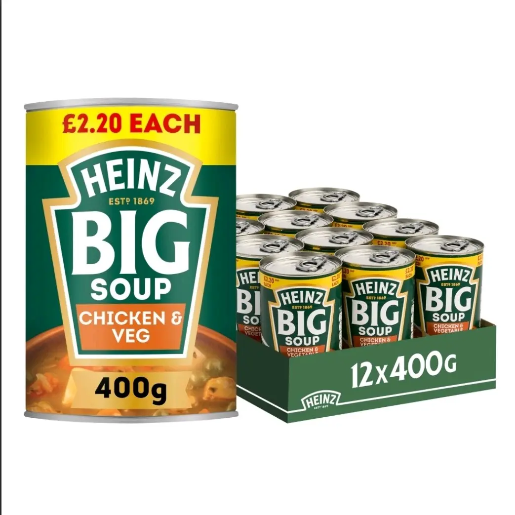 Heinz Chicken & Veg Big Soup - 12 x 400g Tins