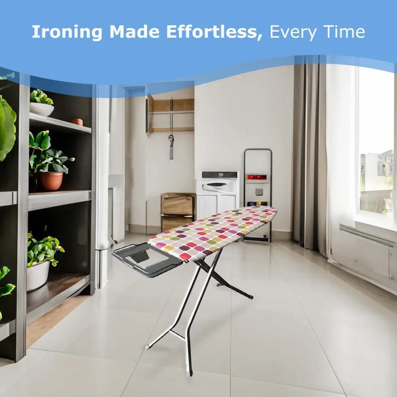 105cm Foldable LARGE STRONG FOLDING IRON BOARD IRONING ADJUSTABLE HEIGHT IN SMALL SIZE LIGHT WEIGHT NONSLIP Accessories Stainless Steel Thick Cover Lightweight 4